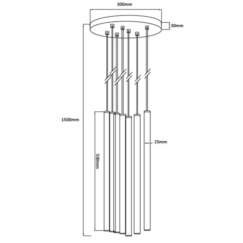 Lampa wisząca Lungo 7xG9 złota LP-894/7P GD