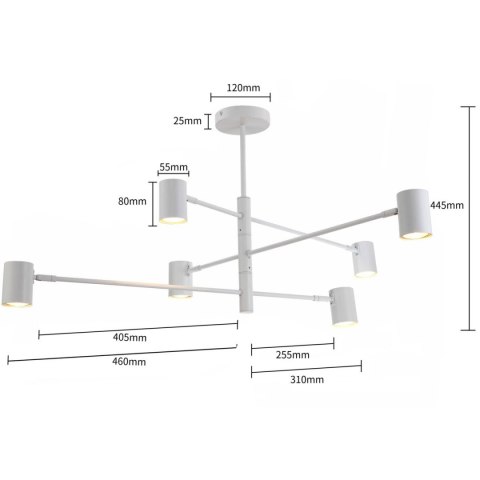 Lampa wisząca Snow 6xGU10 biała LP-731/6P WH