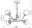 Lampa wisząca chromowe szklane klosze 6x40W Best Candellux 36-67272
