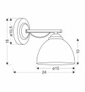 Filona Lampa Kinkiet Chromowy 1X40 E27 Klosz Biały