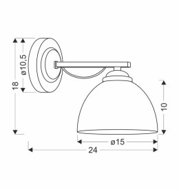 Filona Lampa Kinkiet Chromowy 1X40 E27 Klosz Biały