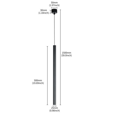 Lampa wisząca Lungo 1xG9 LP-894/1P BK