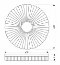 Tart Lampa Sufitowa Plafon Drewniany 24W Led 38Cm Biały+Drewniany 4000K