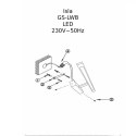 Kinkiet Isla duży 1xLED czarny IP44 GS-LWB-20W BK CCT