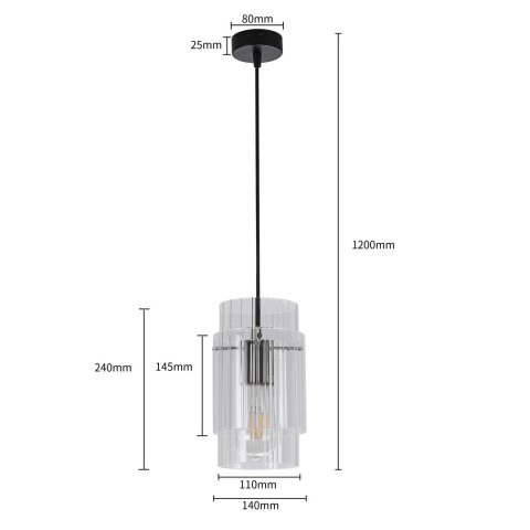 Lampa wisząca Savona 1xE27 transparentna LP-707/1P