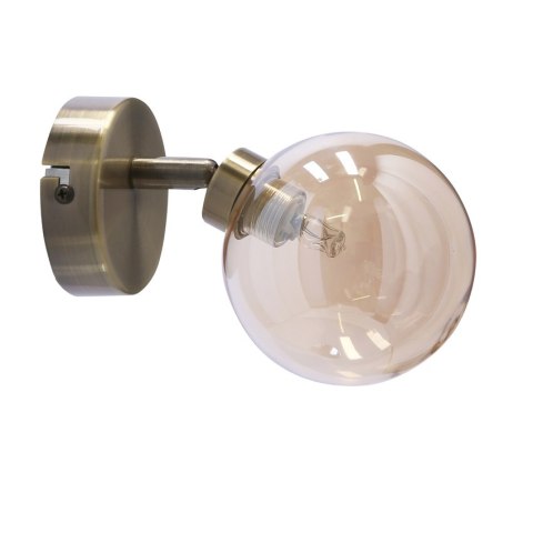 Rodia lampa kinkiet patynowy 1x40w g9 klosz bursztynowy