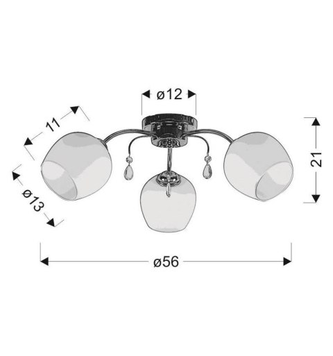 Zachera Lampa Sufitowa 3X40W E27 Biały
