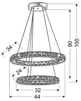 Lampa wisząca owalna LED RGB +pilot Lords 32-63106