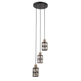 Lampa wisząca kryształowa do salonu, antresoli MENFI PND-44236-3-BK-GD