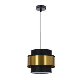 Prestige lampa wisząca czarny 1x40w e27 abażur czarny+złoty