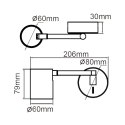 Kinkiet Snow z wysięgnikiem 1xGU10 czarny LP-731/1WL BK