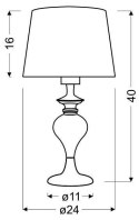 Lampka stołowa nocna srebrna abażur nitkowy Gillenia Candellux 41-11954