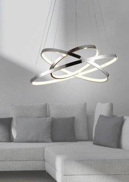 Lampa wisząca LED 60W potrójny ring chrom LUNE 33-64738