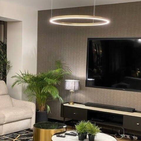 Lampa wisząca Midway duża shiny 1xLED złota LP-033/1P L GD Shiny