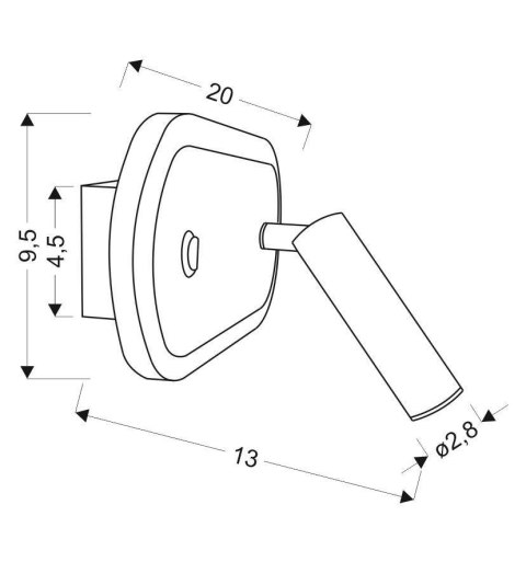 Kinkiet LED lampka do czytania biały regulowany Miracle Candellux 22-76014