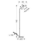 Lampa podłogowa czarno-biała prosta regulowana Zumba Candellux 51-72092