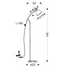 Lampa podłogowa czarno-biała skośna regulowana Zumba Candellux 51-72108