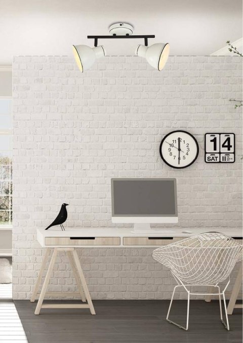 Lampa sufitowa ścienna biało-czarna 2x40W regulowana Zumba Candellux 92-72139