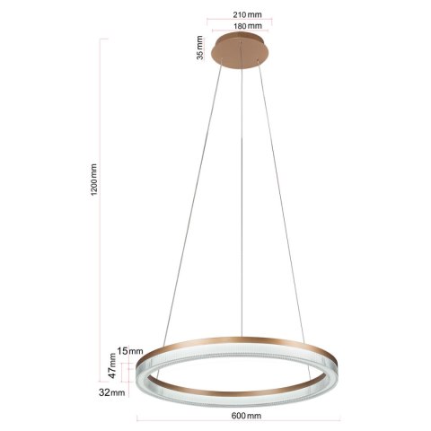 Lampa wisząca Midway Cristal mała triangle 1xLED LP-033/1P S GD Cristal Triangle