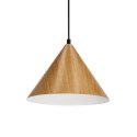 Dunca Lampa Wisząca 25 Czarny 1X40 E27 Klosz Jasny Dębowy