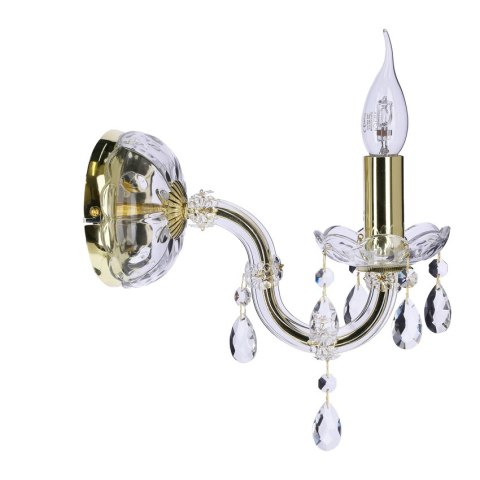 Kinkiet ścienny pojedynczy złoty z kryształkami Maria Teresa Candellux 21-95742