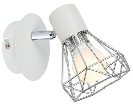 Lampa ścienna kinkiet 1X40W E14 biały abażur chrom VERVE 91-61331