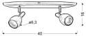 Lampa ścienna listwa 2X50W GU10 miedziany CROSS 92-32775