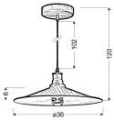 Lampa sufitowa wisząca candellux barn 31-42965 talerzowy E27 brązowy