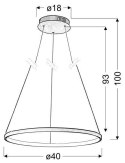 Lampa wisząca LED 25W ring 40cm okrągła 4000K Lune 31-64646