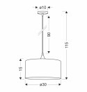 Maloto lampa wisząca velur butelkowa zieleń + złoto 1x60 e27 abażur walec 30x15