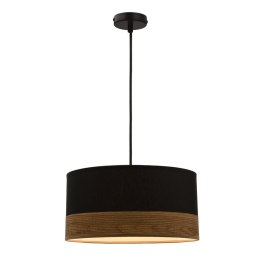 Porto lampa wisząca czarny 1x60w e27 abażur czarny+fornir
