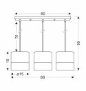 Bianco lampa wisząca biały 3x40w e27 abażur biały+orzechowy 33-17550