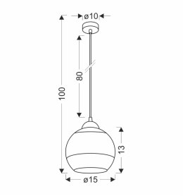 Contessa Lampa Wisząca Czarny 1X40 E27 Klosz Złoty