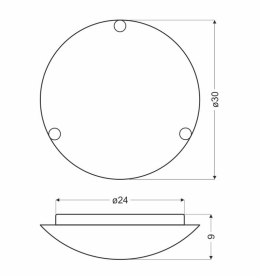 Fanusa Lampa Sufitowa Plafon 30 Chromowy 1X60W E27 Klosz Biały Z Wzorem