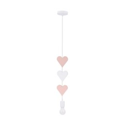 Hearts lampa wisząca 20w E27 iq kids różowy+biały