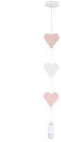 Hearts lampa wisząca 20w E27 iq kids różowy+biały