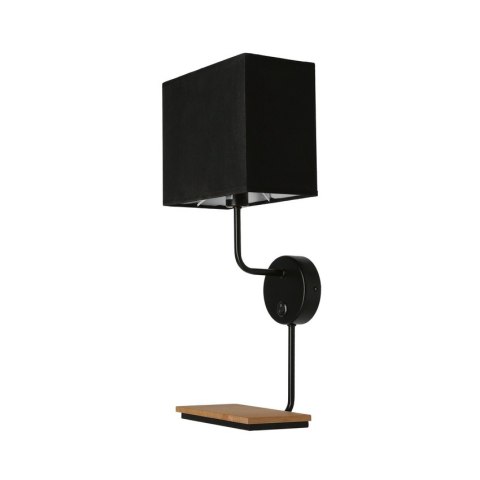 Keto kinkiet czarny 1x40w e14 Abażur z włącznikiem