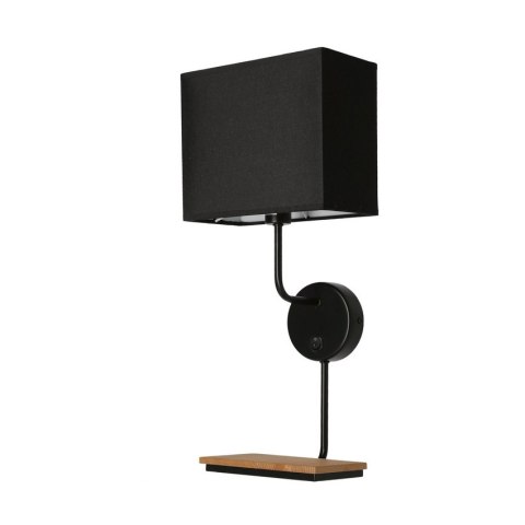 Keto kinkiet czarny 1x40w e14 Abażur z włącznikiem