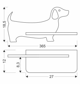 Kinkiet półeczka LED różowy piesek przewód Dog 21-01030