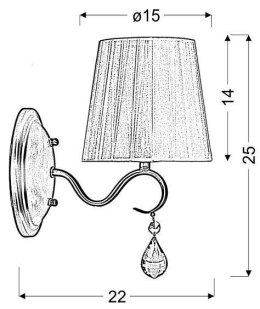 Kinkiet ścienny patynowy 1x40W E14 Fiesta Candellux 21-04420