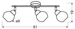 Lampa ścienna listwa 3X10W E14 LED chrom FORT 93-62826