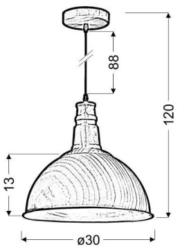 Lampa sufitowa wisząca Candellux Barn 31-43023 czasza E27 brąz