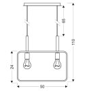 Lampa wisząca czarna regulowana wysokość 2x60W E27 Frame 32-73518