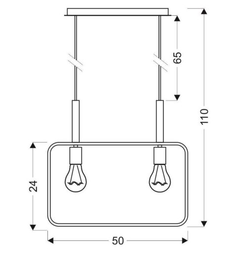 Lampa wisząca czarna regulowana wysokość 2x60W E27 Frame 32-73518