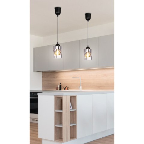 Lampa wisząca szklana czarna/dymiona Felis 31-00118