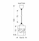 Lampa wisząca szklana czarna/dymiona Felis 31-00118