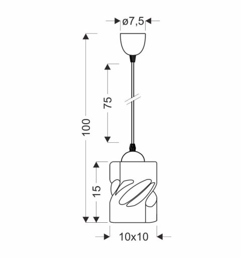 Lampa wisząca szklana czarna/dymiona Felis 31-00118