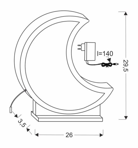 Moon lampa stołowa dla dziecka led iq kids złoty