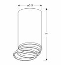 TUBA LAMPA SUFITOWA CZARNY 1X15W GU10 ŚR. 5,5 CM