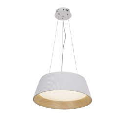 Umbria lampa wisząca biało drewniana led klosz biały 31-24176